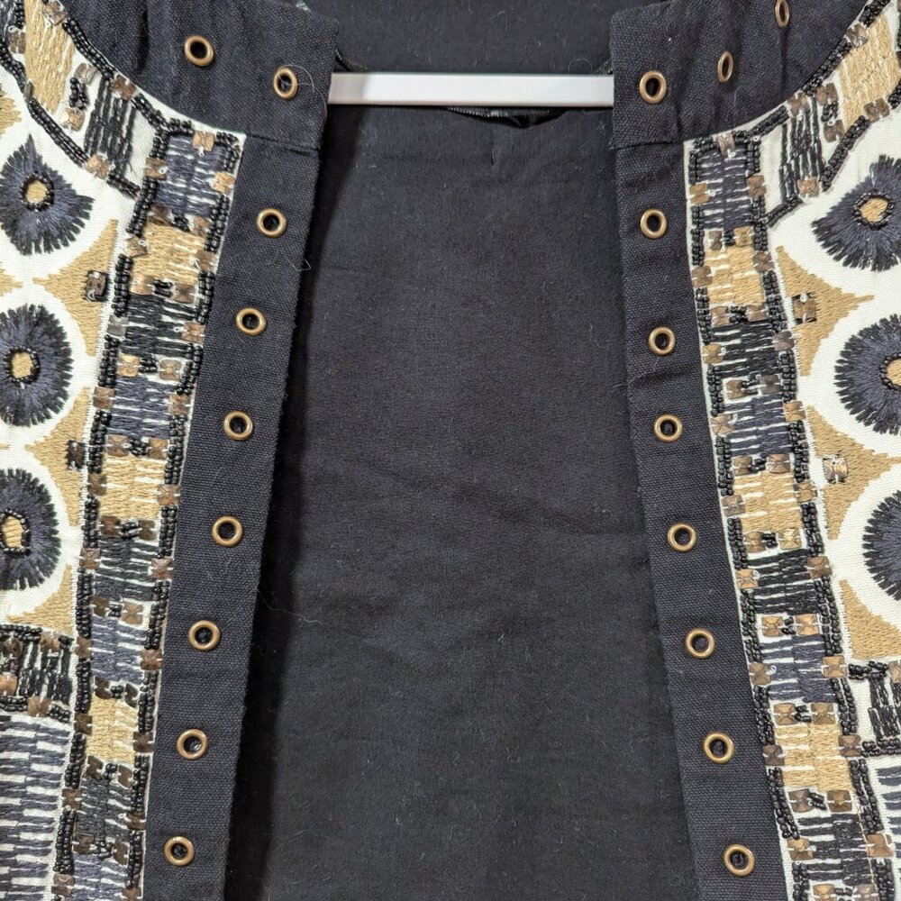 Zara Patchwork Embroidered Beaded Embellished Jac… - image 5